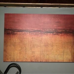 Abstract Red and Gold Canvas Art